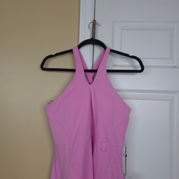Girlfriend Collective Mariposa Pink Becca X Neck Dress Size L - Picture 2 of 8